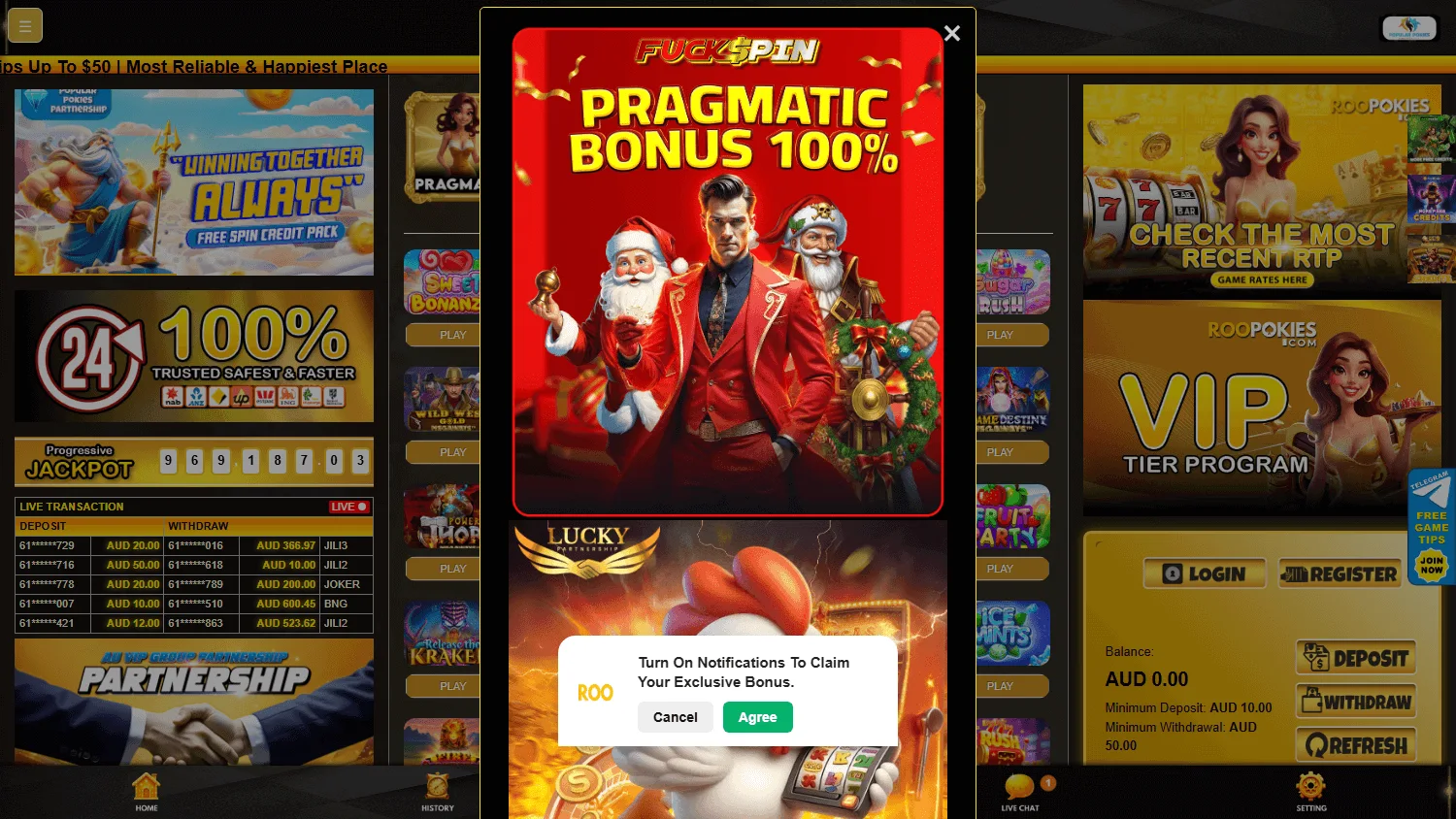 Roopokies Casino desktop games view